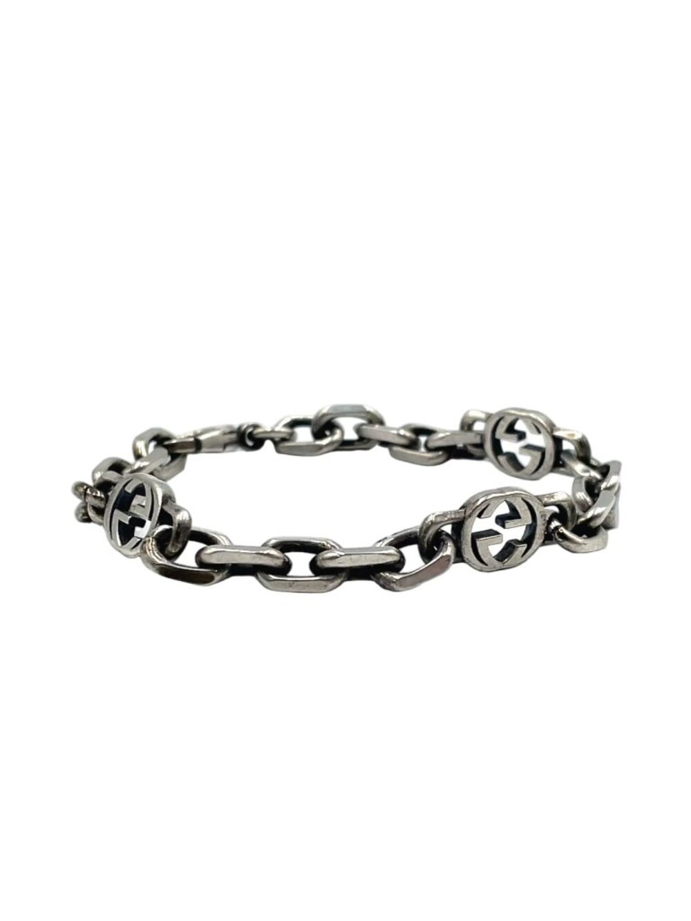 Gucci Interlocking Silver Chain Bracelet